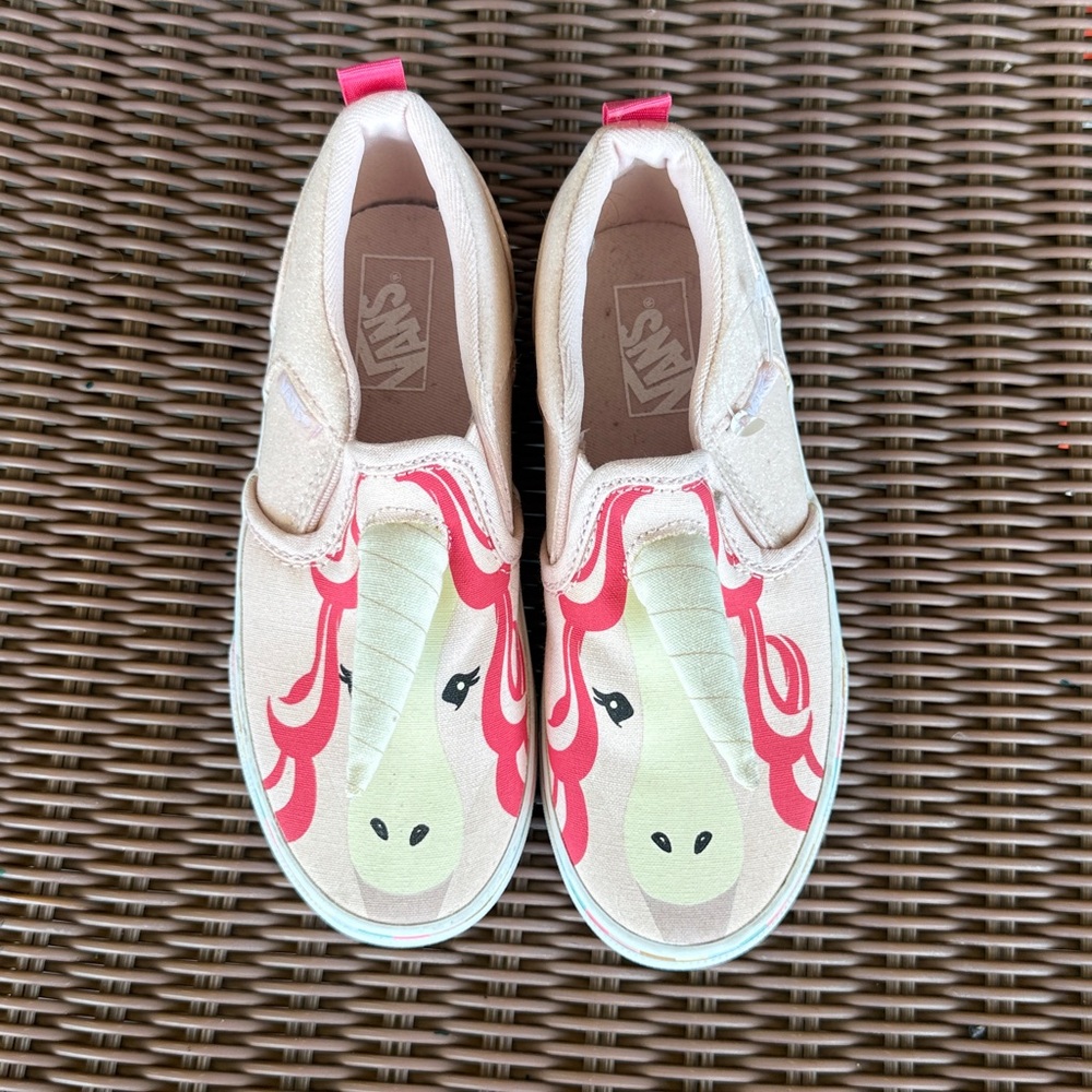New Vans Whimsy Unicorn Slip On Sneaker Kids Size 13.5